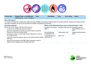 Level 1 learners lesson plan