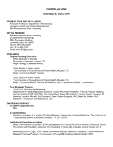 CURRICULUM VITAE - The College of Health and Human