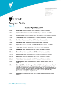 Program Guide Week 16 Sunday April 13th, 2014 5:00 am Korean