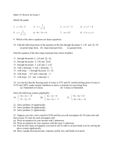 Answers to Math 151 Review for Exam 1