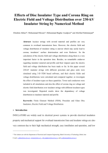 Effects of Disc Insulator Type and Corona Ring on Electric Field and