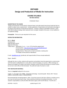 INST 4400 Design and Production of Media for Instruction