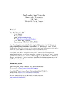 Game Theory - San Francisco State University