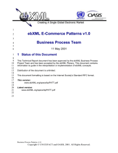ebXML E-Commerce Patterns