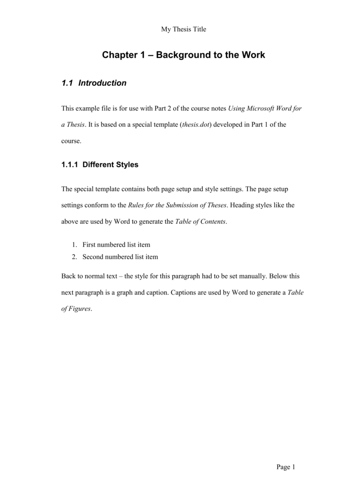 format of research paper chapter 1