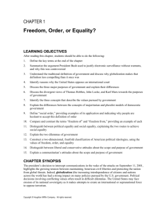 FREEDOM, ORDER, or equality?