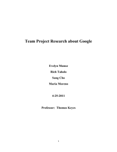 Business 1050 - 4. Team project paper about Google