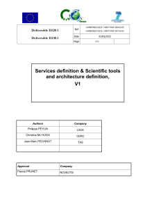 Scientific tools and architecture definition document