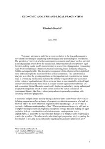Elisabeth Krecké, Economic Analysis and Legal
