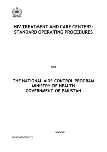 HIV Treatment & Care Centres - Standard Operating Procedures.