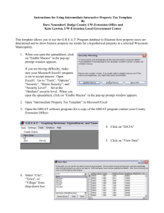 Instruction for Using Interactive Basic Property Tax Formula Template