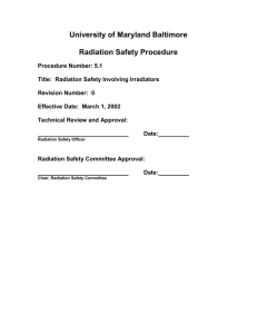 UMB Radiation Safety Program - University of Maryland, Baltimore