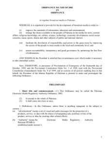 ORDINANCE NO. XIII OF 2002 AN
