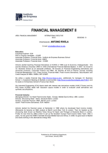 Antonio started teaching Financial Derivatives at