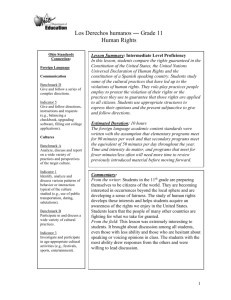 Los Derechos humanos — Grade 11 Human Rights Pre