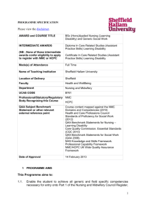 Applied Nursing (Learning Disability) and Generic Social Work BSc
