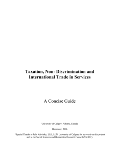 Taxation, Non-Discrimination and International Trade in Services