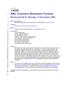 XCBF - XML Common Biometric Format