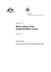 Short selling: Post-implementation review