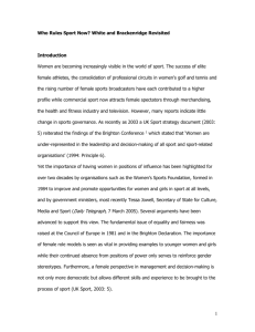 Who Rules Sport Now - University of Stirling