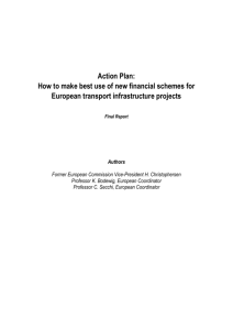 I. Action Plan for the development of project financing