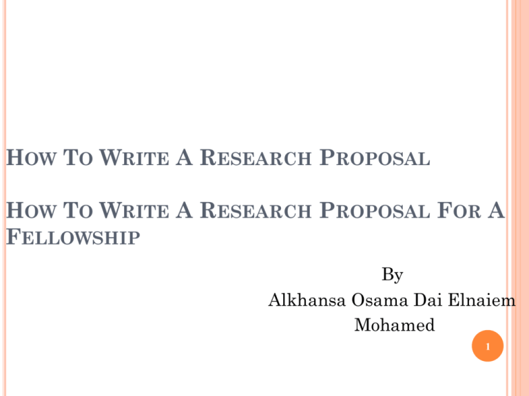 post doctoral fellowship research proposal