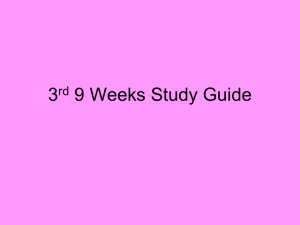 3rd 9 Weeks Study Guide