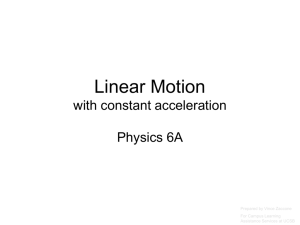 2 Physics 6A Linear Motion - UCSB Campus Learning Assistance