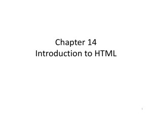 Chapter 14 Introduction to HTML