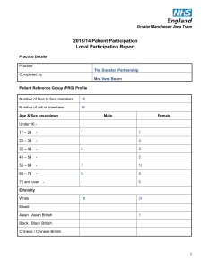 Template for information to be included in local patient participation