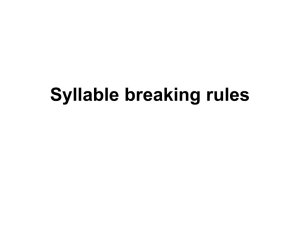Syllable breaking rules
