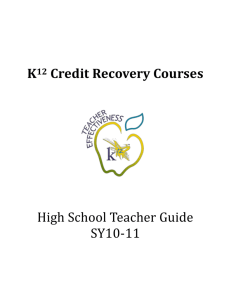 Credit Recovery (CR) Course Model