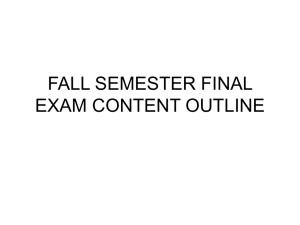 fall semester final exam content outline