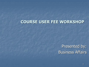 Course User Fee Overview (Business Affairs)