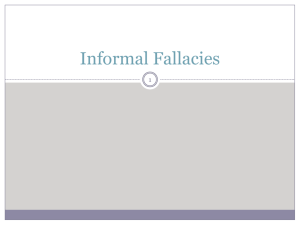 9 – Informal Fallacies