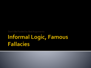 Informal Logic - PhilosophicalAdvisor.com