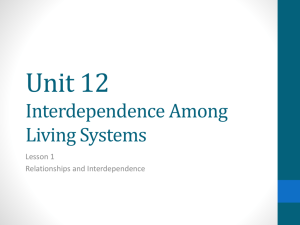 Unit 12 Interdependence