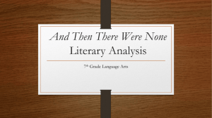 And Then There Were None Literary Analysis