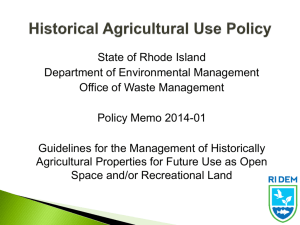 Historical Agricultural Use Policy