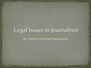 Legal Issues in Journalism