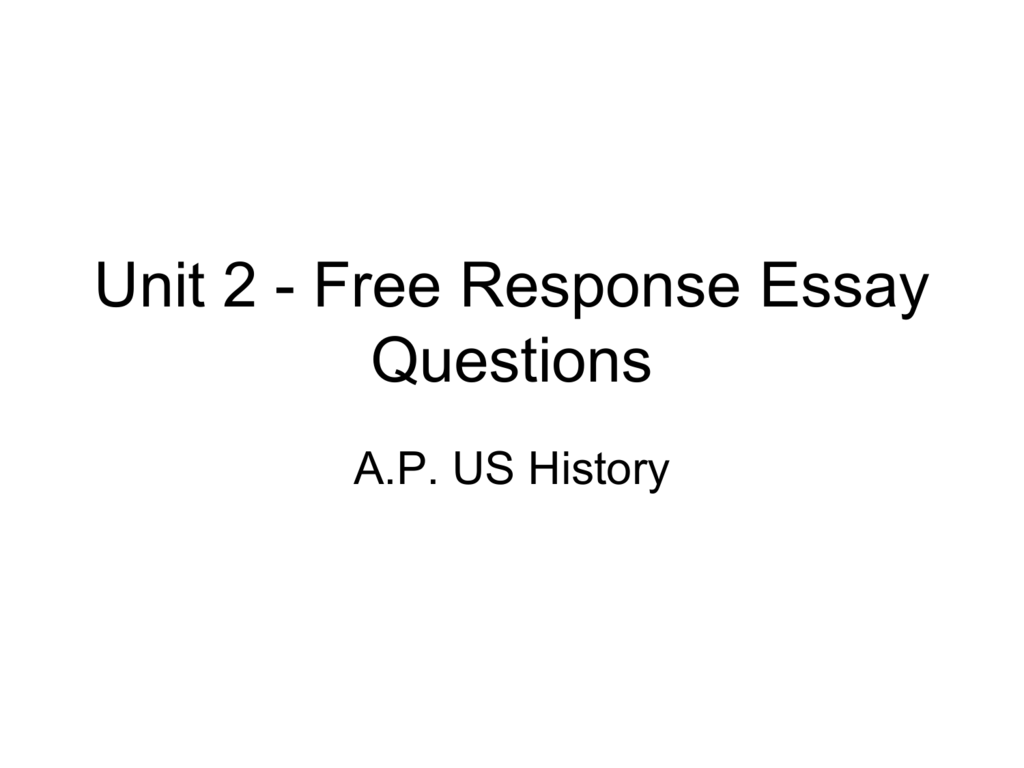 free response essay questions