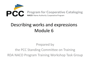 Module 6 Describing works and expressions