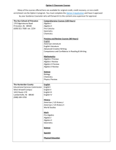 Classroom Courses (only offered during the summer)