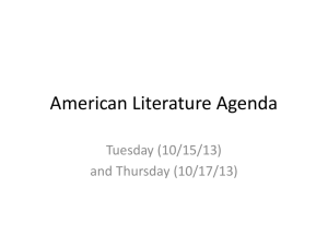 American Literature Agenda