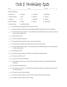 Unit 3 Vocabulary quiz cell and answers