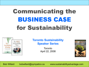 Sustainability - Toronto Sustainability Speaker Series (TSSS)