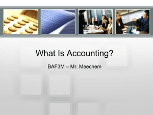 What Is Accounting? - TDHS - Mr. Meechem's Course Website