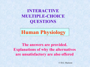 Interactive questions. Test 6: Human physiology