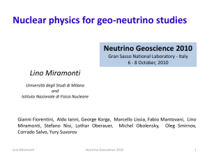 Nuclear physics for geo-neutrinos studies - (INFN)