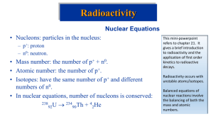 Nuclear Chem. Kinetics S16